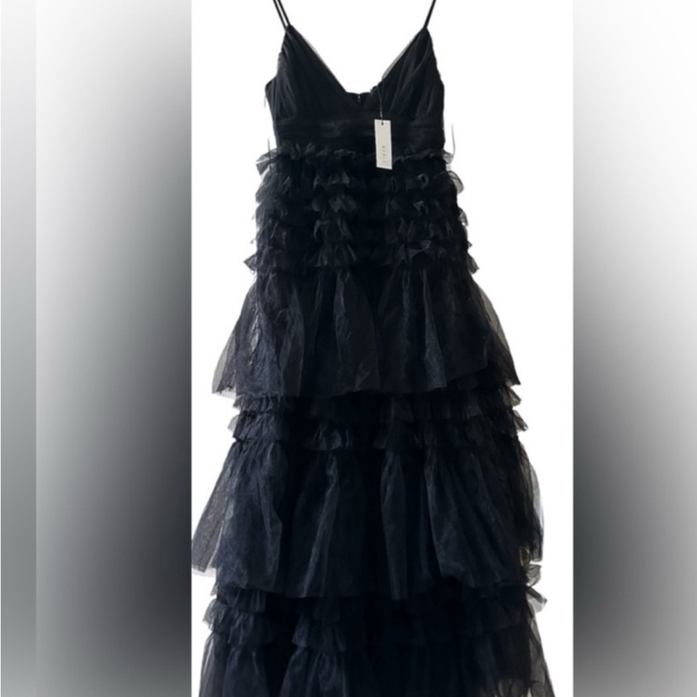 Mable Elegant Black Tiered Dress
